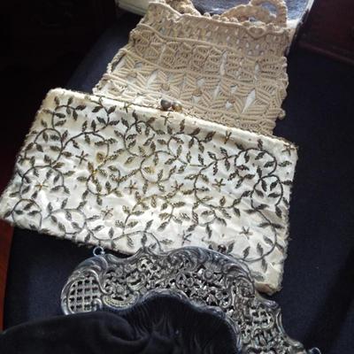 BEADED AND MACRAME VINTAGE CLUTCH PURSES