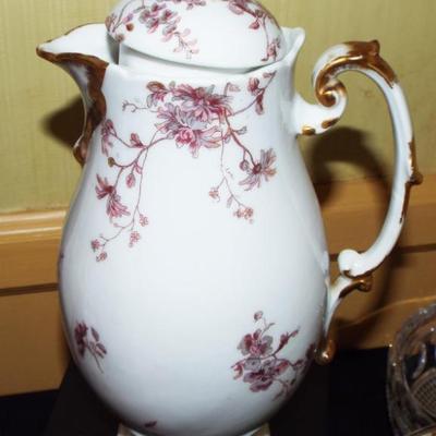 Sale Photo Thumbnail #102: HANDPAINTED BAVARIAN WITH PINK FLOWERS AND GOLDEN EMBELLISHMENT