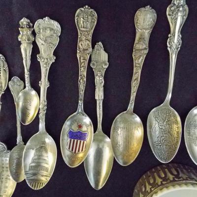 STERLING SPOONS SOUVENIR W/ ENGRAVING
PRICED AS MARKED

