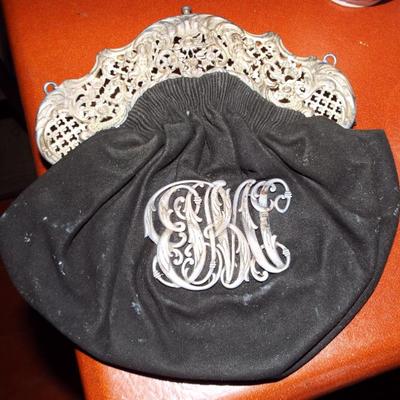 Sale Photo Thumbnail #238: ANTIQUE EMBROIDERED SILKE KISS LOCK PURSE