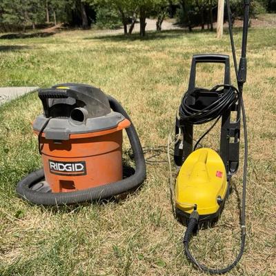 Rigid 12 Gallon Wet/Dry Vac & Karcher Pressure Washer