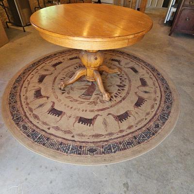 Oak Table & Rug