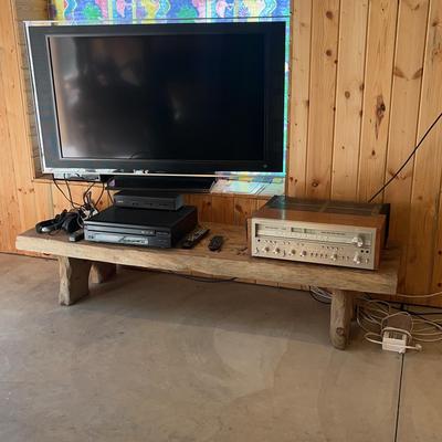 Wooden Table & Electronics 