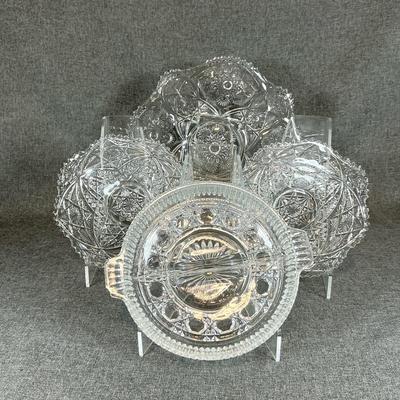 Four Crystal Serving Dishes