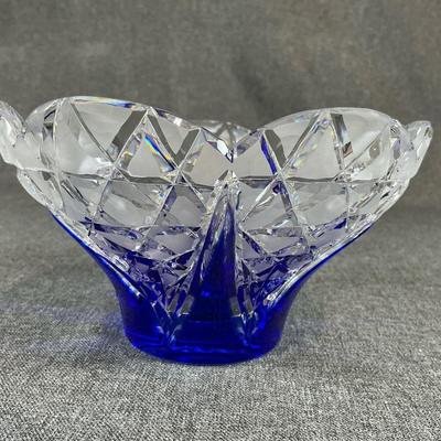 Caesar Crystal Bohemiae Frost Medium Lemon Cup In Cobalt By Kunst 