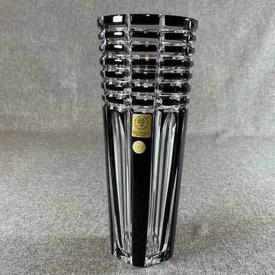 Caesar Crystal Bohemiae NORA Medium Citadel Vase In Black