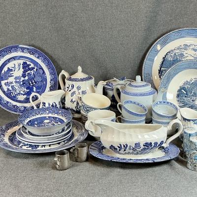 Assorted Blue And White Porcelain Dishes