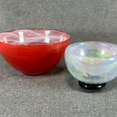 Two Decorative Art Glass Bowls