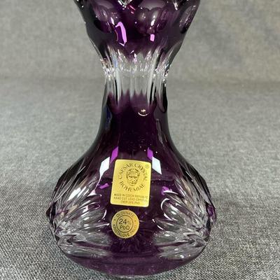 Caesar Crystal Bohemiae Fox Posey Vase In Violet By Liskova