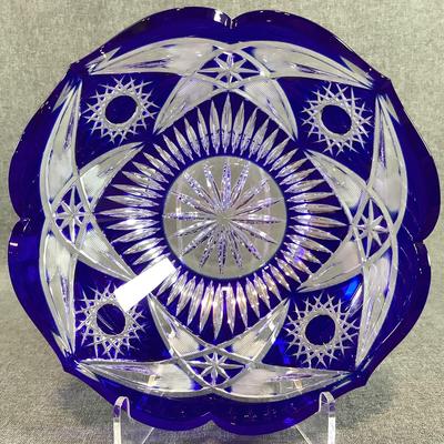 Caesar Crystal Bohemiae NORDIKA Large Berry Bowl In Cobalt
