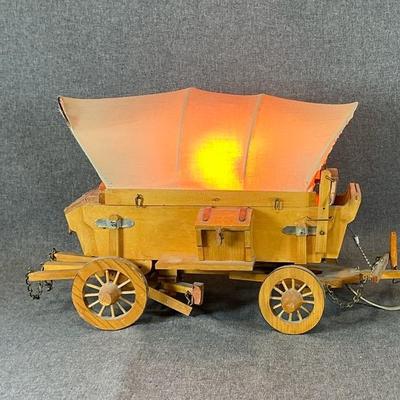 Vintage Miniature Conestoga Wagon Lamp
