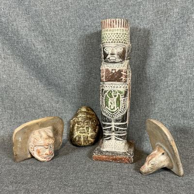 Ritual Clay Stamps & Statue of Atlantean Figure