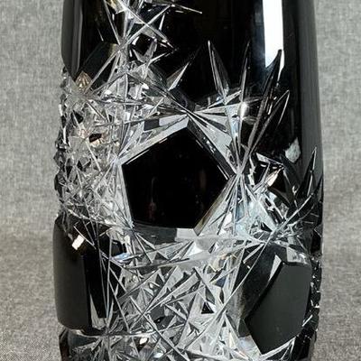 Caesar Crystal Bohemiae Ice Extra Large Torpedo Vase Black