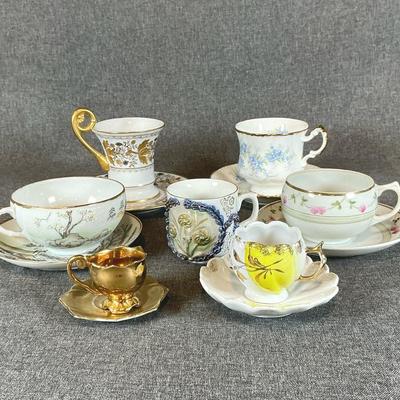Vintage Porcelain Cups And Saucers