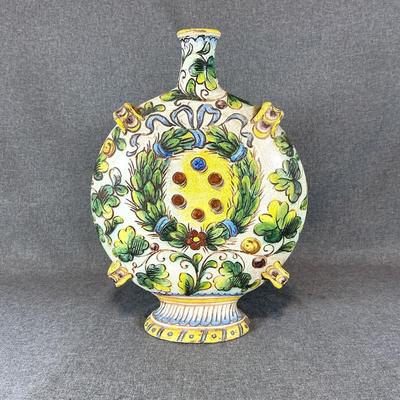 Italian Majolica Sgraffito Vase