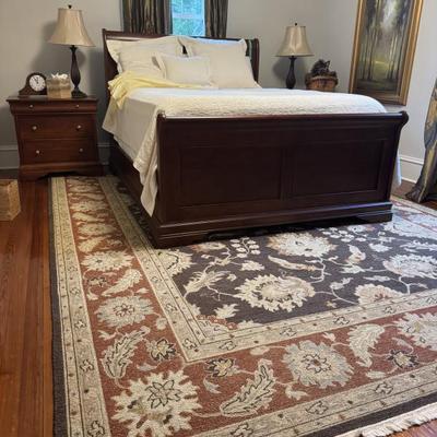 Tradewins solid cherry wood and cedar lined set -tallboy nightstands and queen bed 