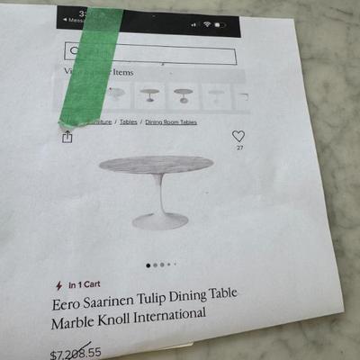 Eero Saarinen iconic tulip table 