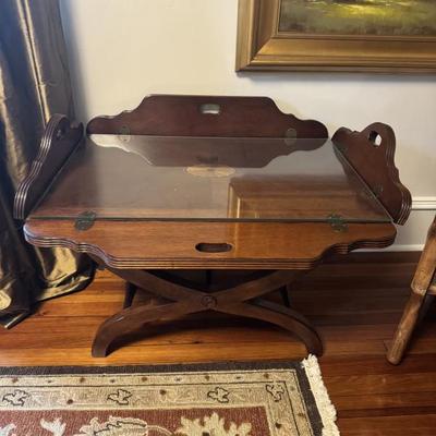 Butlers table. Solid wood antique.  Heavy 