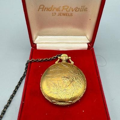 Andre Rivalle Swiss Wind Up Pocket Watch 