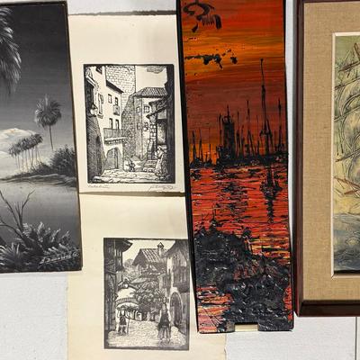 Lot Of 5 Art Pieces, Paintings And prints