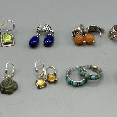 Sterling And Stone Small Hoop And Dangle Earrings 