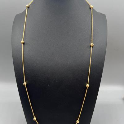14k Gold Chain With Beads