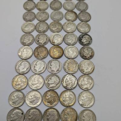 50 Silver Roosevelt Dimes