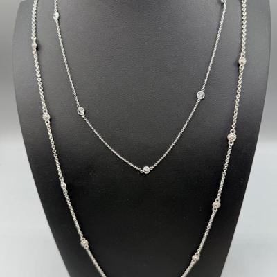 Judith Ripka Sterling Silver Necklace And JMC CZ Necklace 