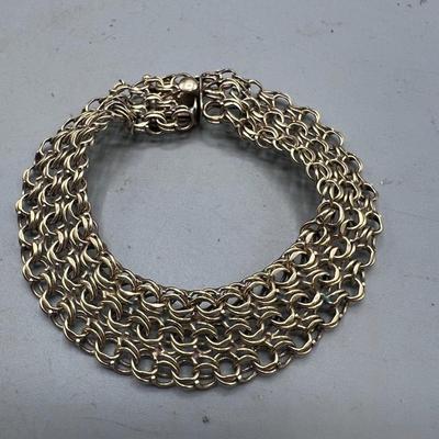 14k Gold Interlocking Chain Bracelet