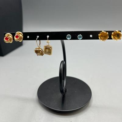 14k Gold Earrings: Citrine Stones And More!