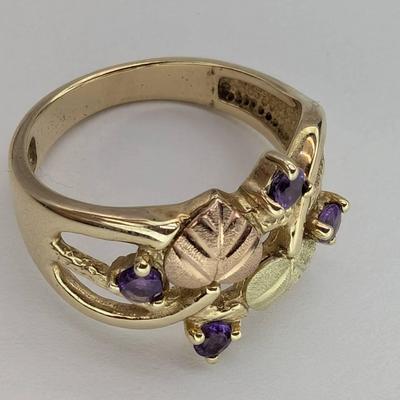 10K Gold & Amethyst Ring...Sz 6