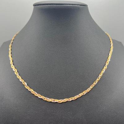 14k Gold Tri-color Necklace 