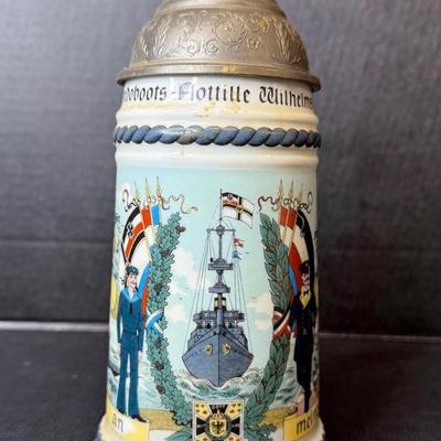 Vintage German Navy Regimental Beer Stein 