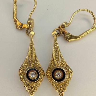 14k Gold And Diamond Earrings