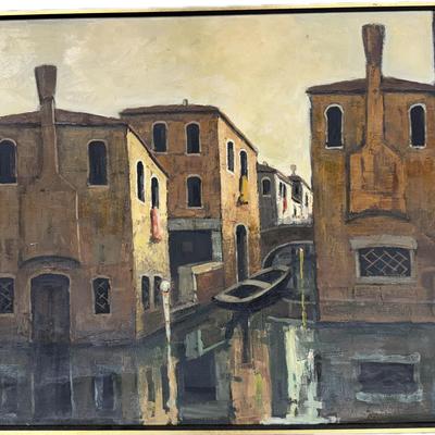 Original Oil Painting Of Venice Signed Sartorial
