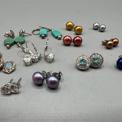 Sterling Post Earrings - 11 Pairs