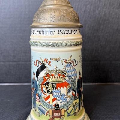 German Regimental Beer Stein, WWI Regimental Luftschiffer