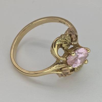 10K Gold & Pink Tourmaline Ring...Sz 8