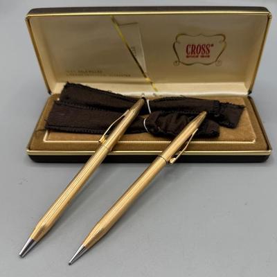 Vintage Cross 14k Gold Filled Pen And Pencil Set