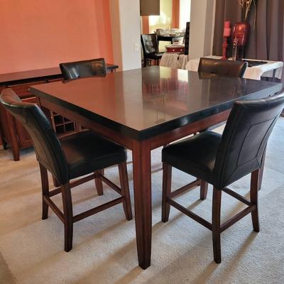 Counter Height Dining Table & Four Chairs 