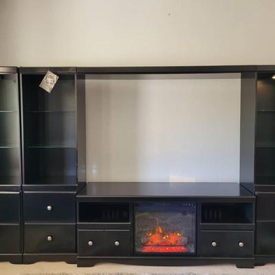 Ashley Signature Entertainment Center with Faux Fireplace 