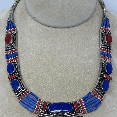 Tribal Ethnic  Necklace Of Lapit And Coral