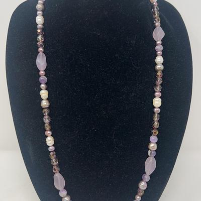 Amethyst  And Genuine Pearls