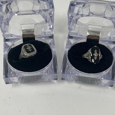 Onyx Rings In Sterling Silver