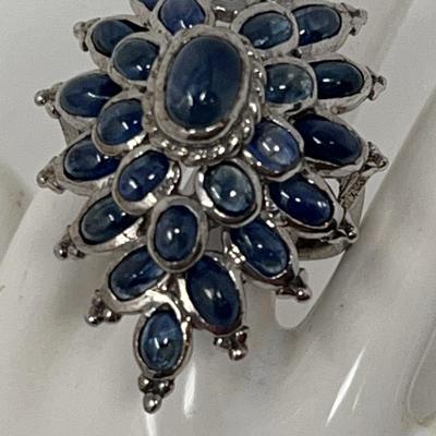 11.5 Carat Genuine Sapphire Sterling Silver Ring