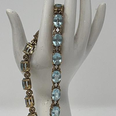 Genuine Blue Topaz Tennis Bracelet 