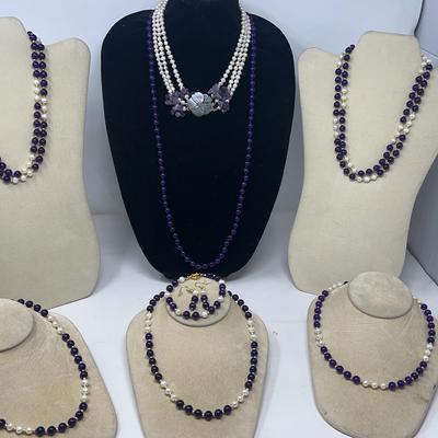 Amethyst With Genuine Pearls