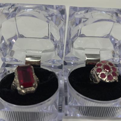 Ruby Lab On Sterling Silver