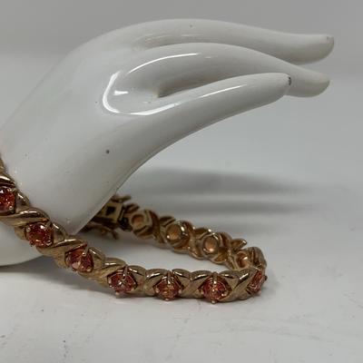Orange Lab Topaz Tennis Bracelet 