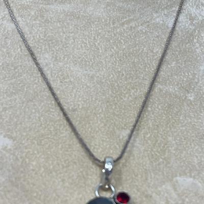 Labradorite Garnet Quartz  And Coral Necklace With Sterling Silver chain 